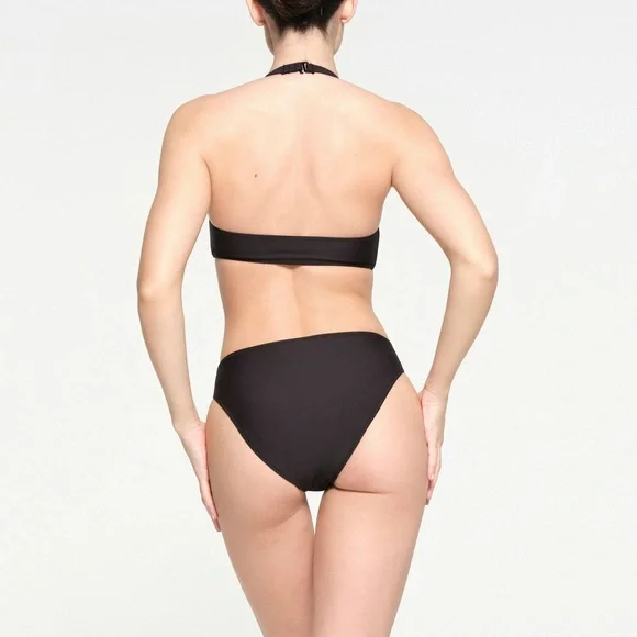 🖤SKIMS SWIM HALTER MONOKINI ONE PIECE SWIMSUIT ONYX XS S M - Picture 3 of 6